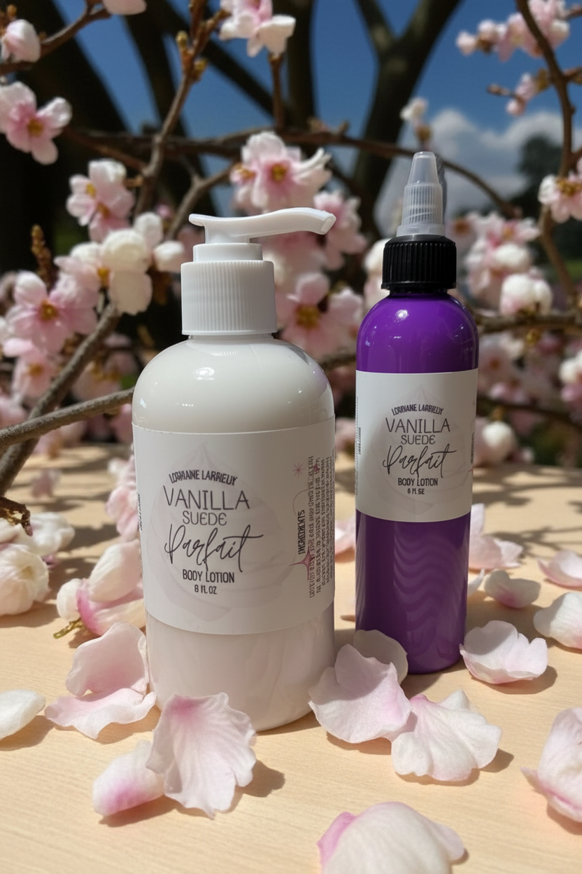 Vanilla Suede Parfait with Realistic Petals